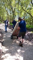 Sculpture being taken to its site