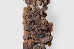 Plynlimon Mine Memories 2. 175cm high x 46cm wide x 22cm deep. Clay, mine spoil rocks, metals and materials from the mine area