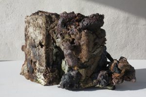 MINE MEMORY 7 mine spoil rocks, metals, ceramic 40cm long x 26cm high x 20cm deep