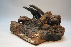 MINE MEMORY 8 mine spoil rocks, cast iron, ceramic 43cm long x 22cm high x 28cm deep