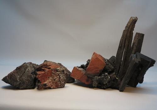 MINE MEMORY 9mine spoil rocks, cast iron 70cm long x 25cm high x 20cm deep