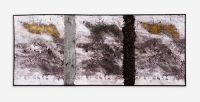 Plynlimon Views.  138cm long x 58cm high. Collograph Print, oxides, lead and peat