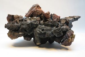 MINE MEMORY 22. mine spoil rocks, cast iron, ceramic. 48cm long x 30cm high x 30cm deep 