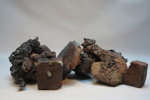 MINE SPOIL 2. mine spoil rocks, brick, ceramic 55cm long x 25cm high x 30cm deep