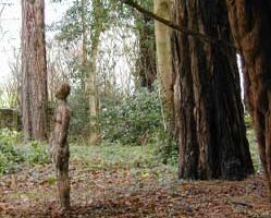 Standing Figure under a yew tree.
Materials: Clay, metal backbone, 2001
Size: 153cm high x 44cm wide