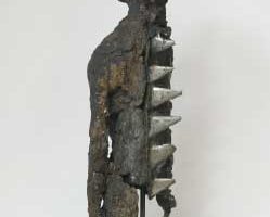Iron Pour 1. Clay and cast iron, 2006. Size: 80cm high x 30cm wide
